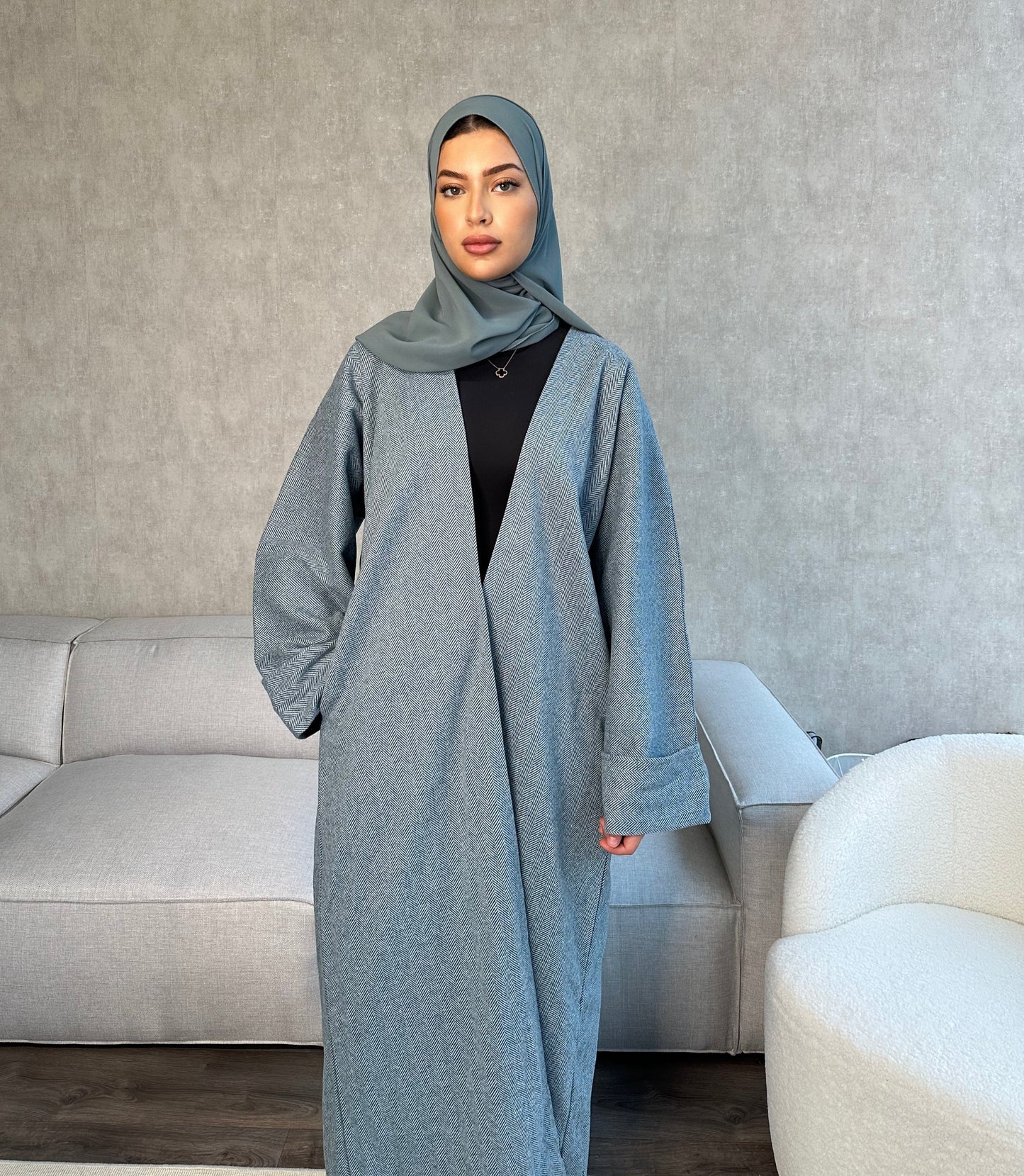 Kadirah Abaya Coat - Egyptian Blue - كديرا