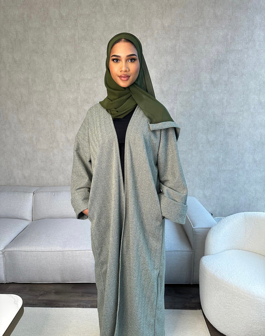 Kadirah Abaya Coat - Forest Green - كديرا