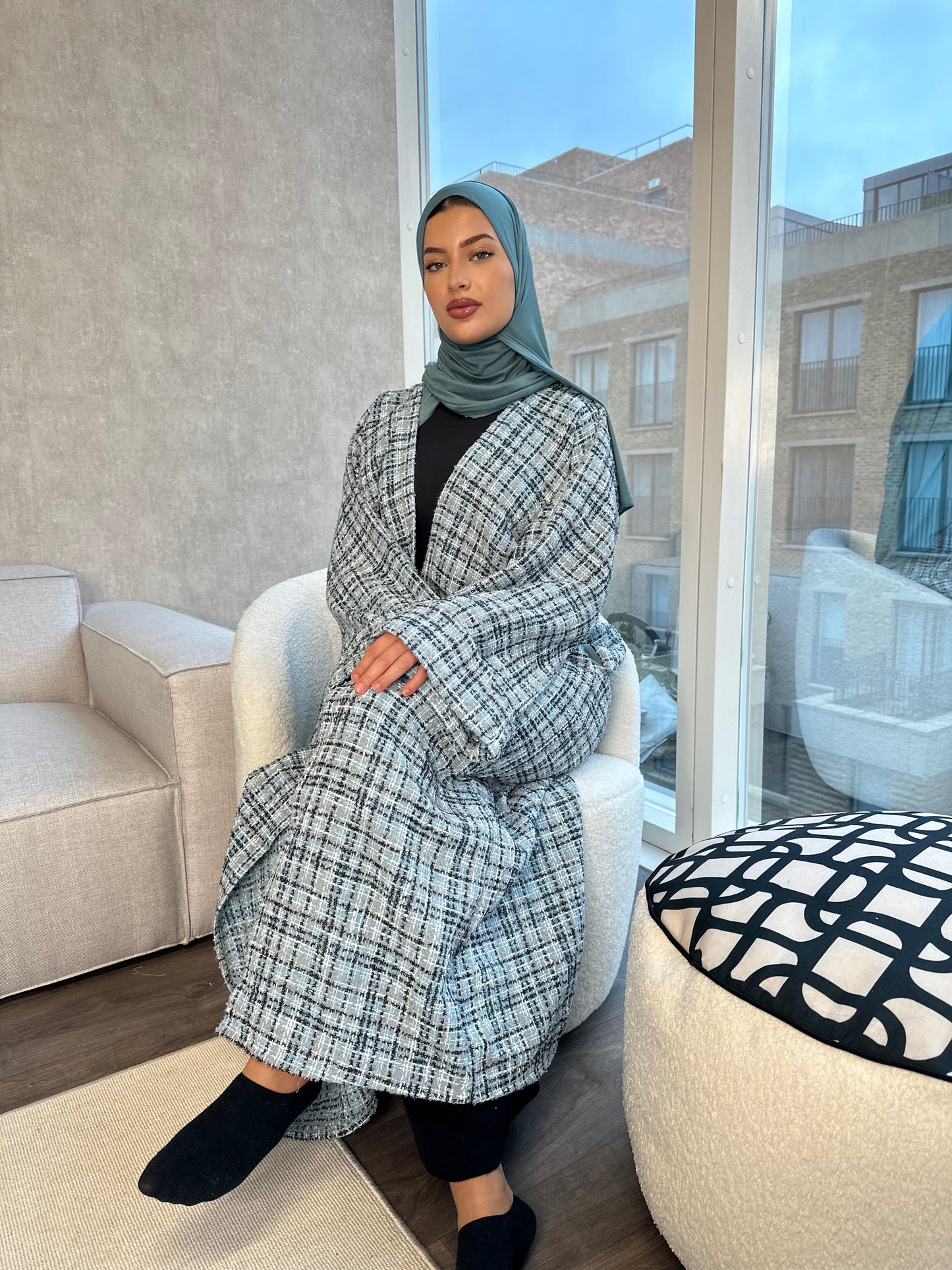 Hannah Abaya Coat - Ocean - هانا