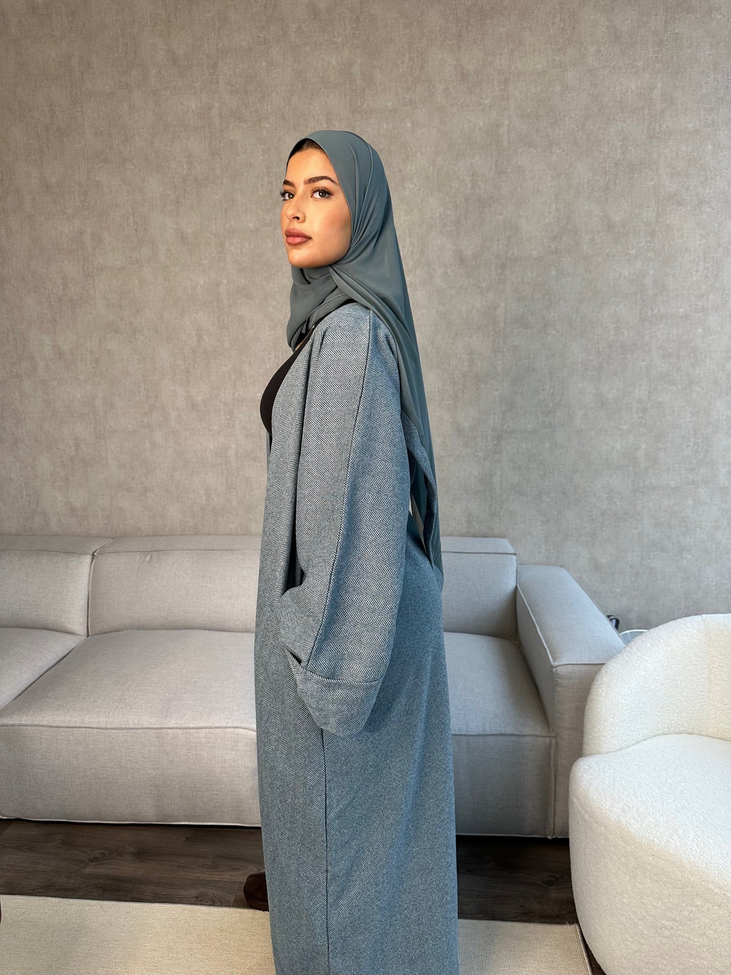 Kadirah Abaya Coat - Egyptian Blue - كديرا