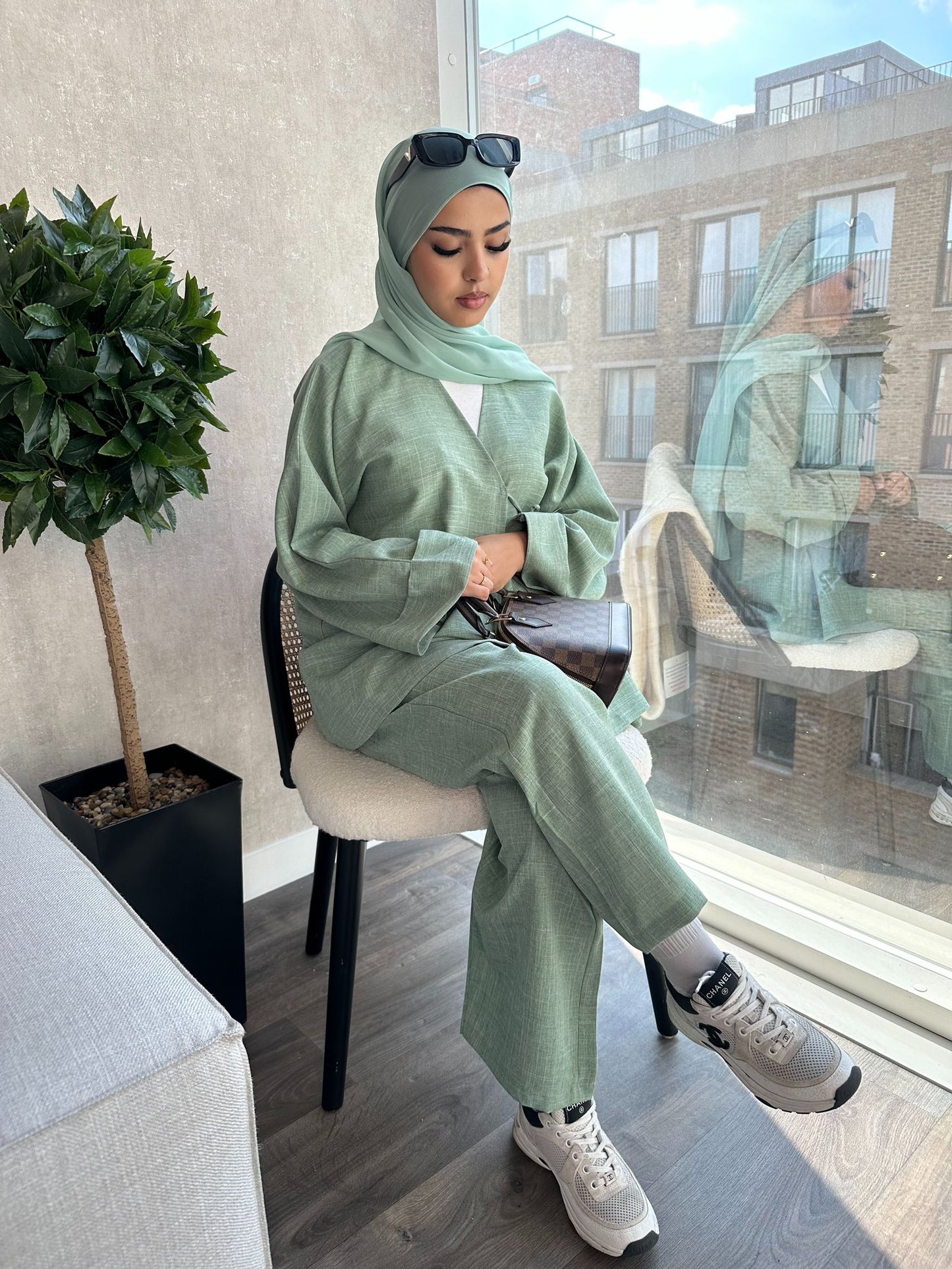 Linen Co-ord Set - Pistachio - ARISSA - أريسا