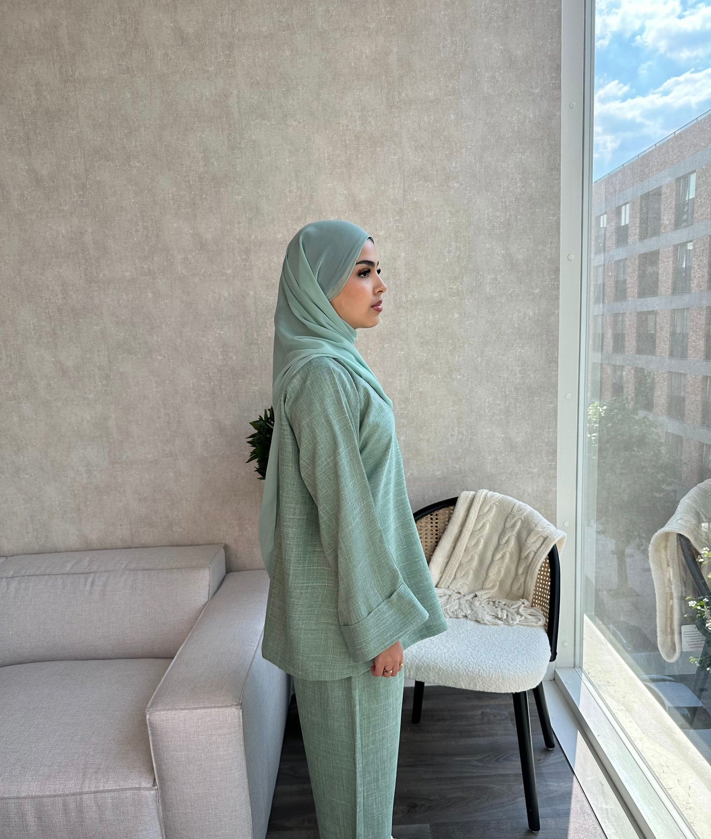 Linen Co-ord Set - Pistachio - ARISSA - أريسا