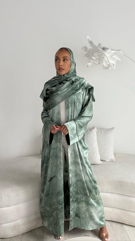 Premium Printed Abaya - Emerald