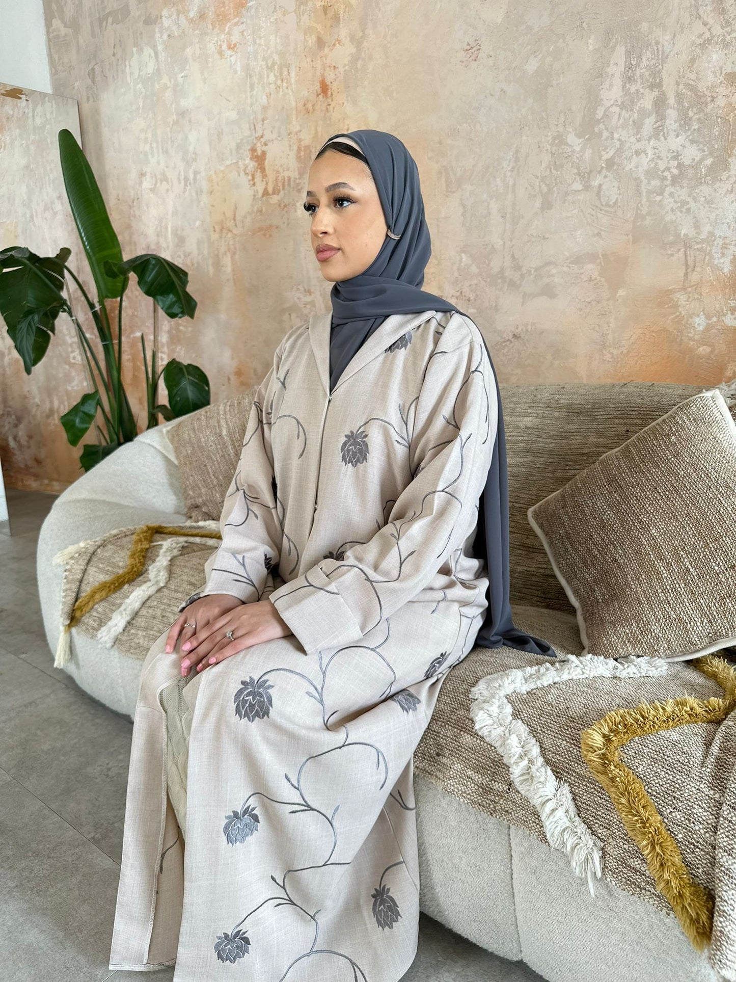 Embroidery Summer Abaya - DAHLIA - الداليا