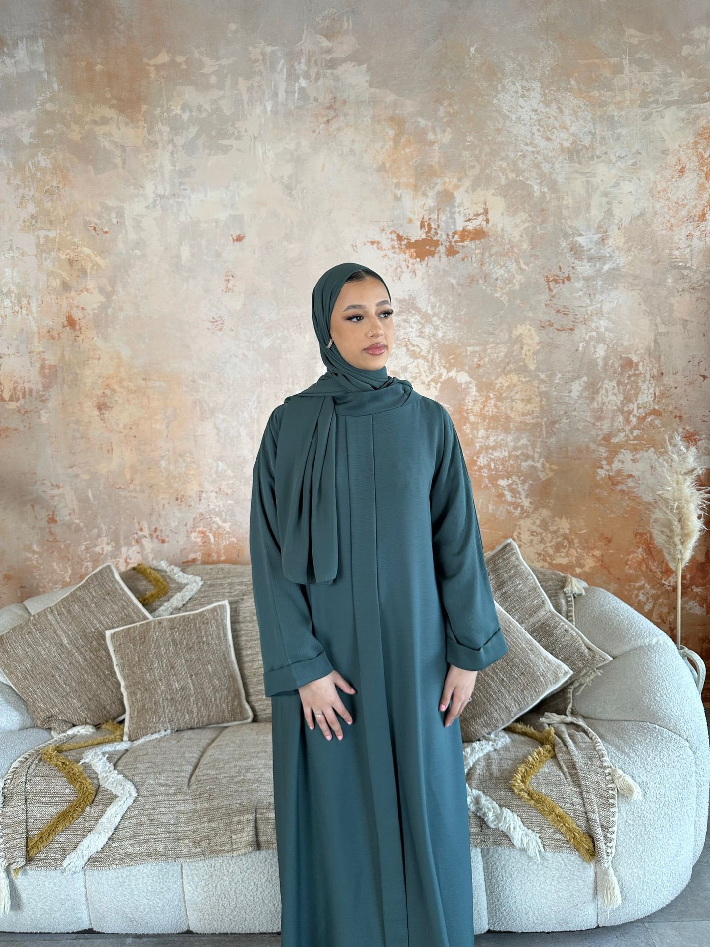 Closed Summer Abaya - INAYA - عناية - Teal